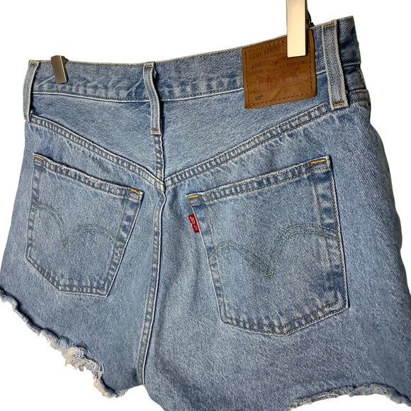 Levi’s 501 High Rise Cutoff Denim Jean Shorts Button Fly 29 - Picture 4 of 8